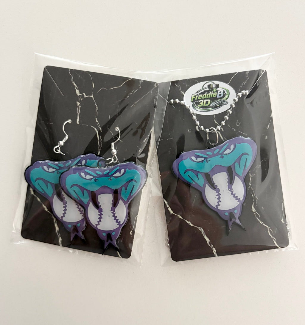 Arizona Diamondbacks Earrings and Chain